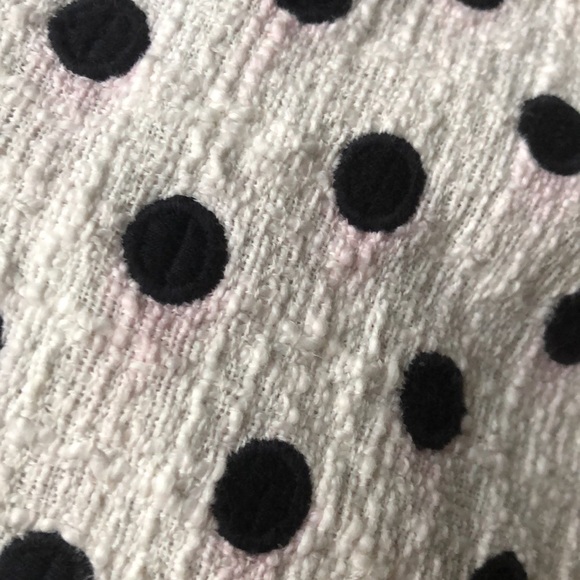 J CREW White Navy Polka Dot Cotton Tweed Band Waist Sheath Dress 4T - Picture 9 of 9